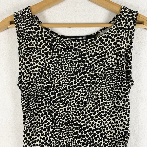 Norma Kamali Womens Reptile Print Bodycon Midi Dress Sz S Ruched Cocktail‎ Event - Picture 2 of 16